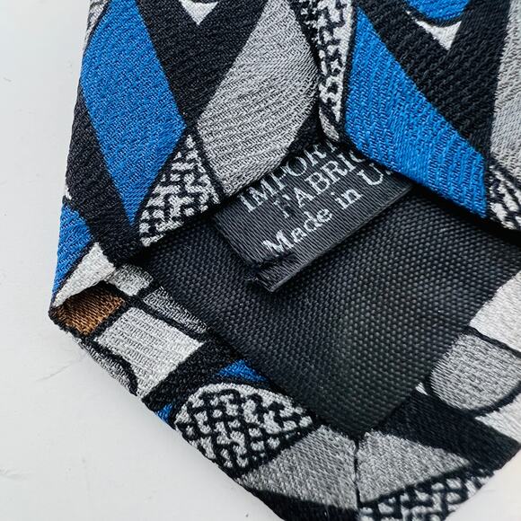 NEW! Martin Wong Napa CA Mid Mod Print Tie Office Career - Picture 2 of 4